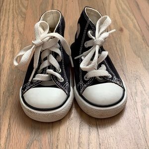 Black Toddler Converse High Tops Size 4